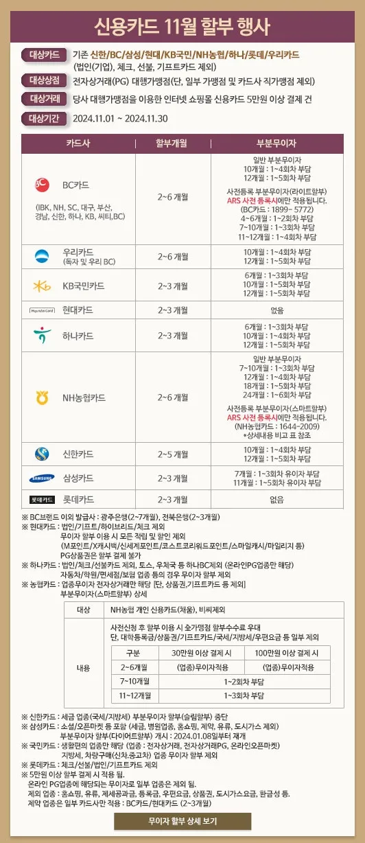 11월 카드사 정보